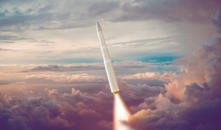 Northrop Grumman’s Sentinel missile has passed a U.S. Air Force design maturity milestone allowing its first flight to proceed in 2027, Chief Executive Kathy Warden said. The company is continuing development of the missile and its supporting systems before an expected production buildup toward the end of the decade.
