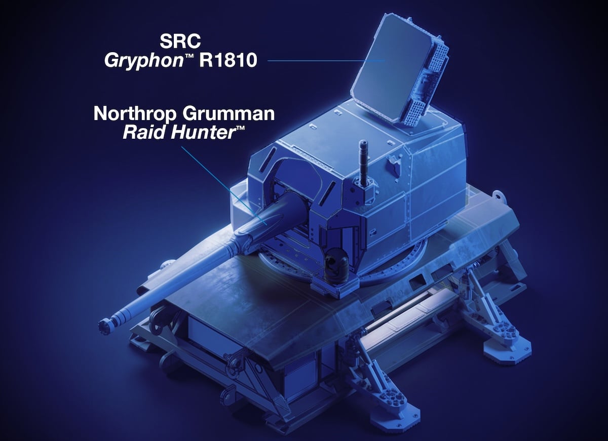 SRC develops Gryphon R1810 radar to track drones and intercepting rounds for Northrop Grumman’s Raid Hunter air defense system