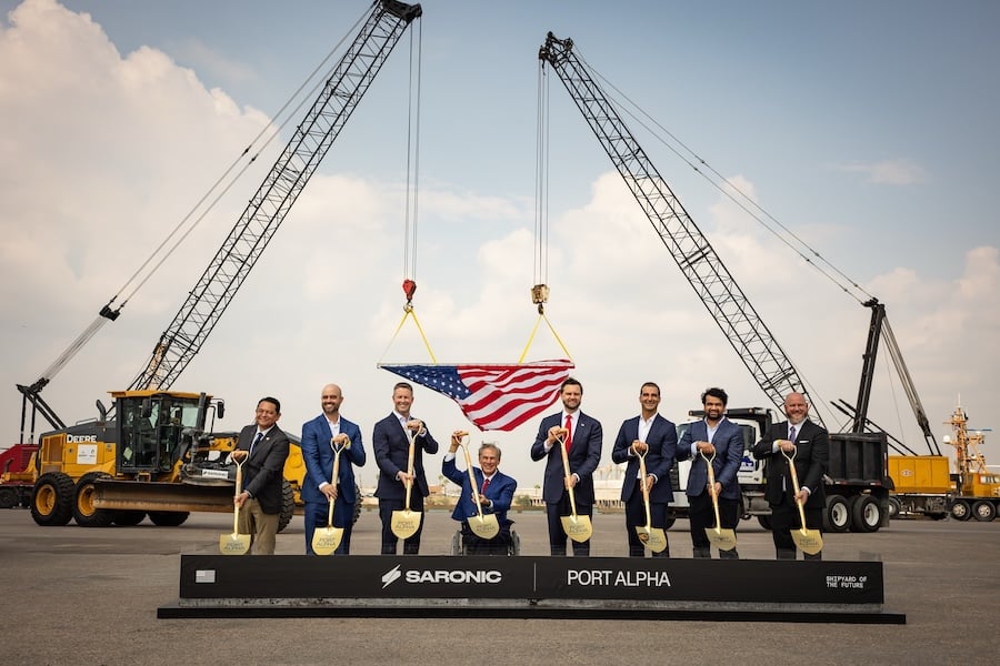 Saronic breaks ground on $3 billion-plus Port Alpha shipyard in Texas to build Navy and commercial vessels at greater scale