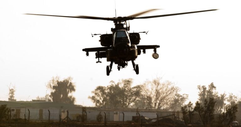 U.S. Army AH-64 Apache crews destroyed three target drones using data from ground-based air defense sensors during Operation Skyfall II in Germany on October 6. The demonstration at Grafenwoehr Training Area linked air defenders and aviation crews to test the process from detection through engagement.