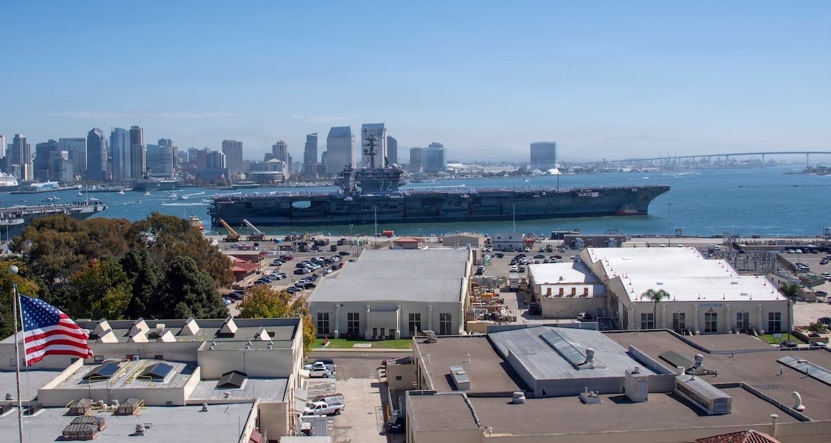 USS Abraham Lincoln’s target markings depict 103 attack drones, 34 surface vessels and 10 submarines after Operation Epic Fury