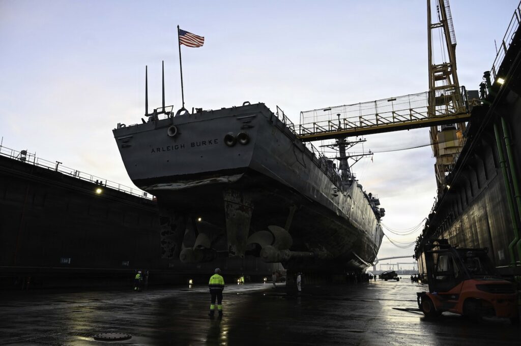 USS Arleigh Burke enters dry dock in Spain, expanding U.S. Navy maintenance capability in Europe