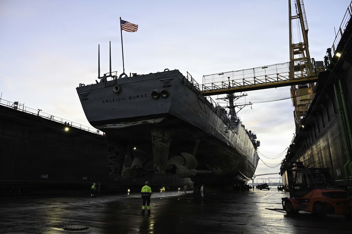 USS Arleigh Burke enters dry dock in Spain, expanding U.S. Navy maintenance capability in Europe